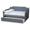 Baxton Studio Millie Cottage Farmhouse Grey Finished Wood Full Size Daybed with Trundle 179-11168-Zoro - alternate 9